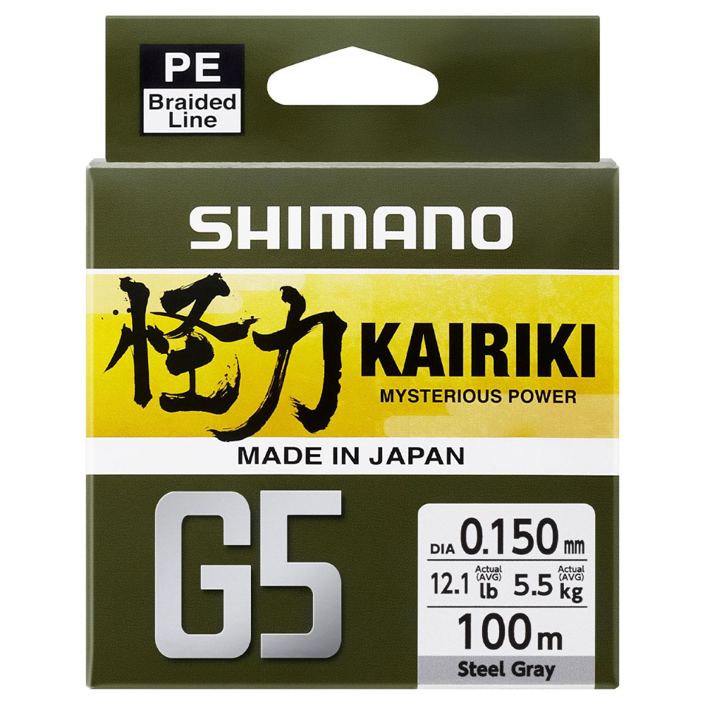 SHIMANO Kairiki G5 Line 150m 0.17mm 6.9kg Steel Gray