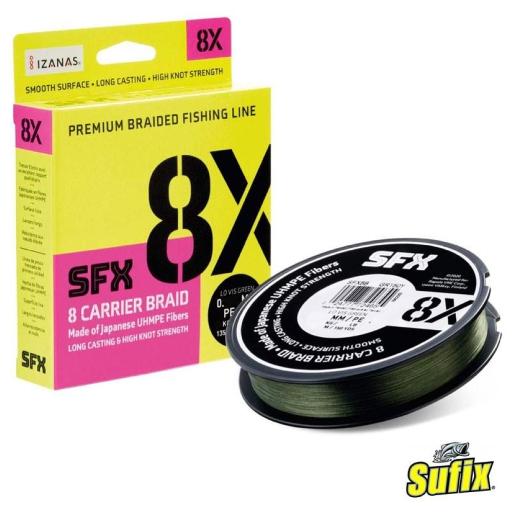 SUFIX TRECCIATO SFX 8X LO VIS GREEN 135M