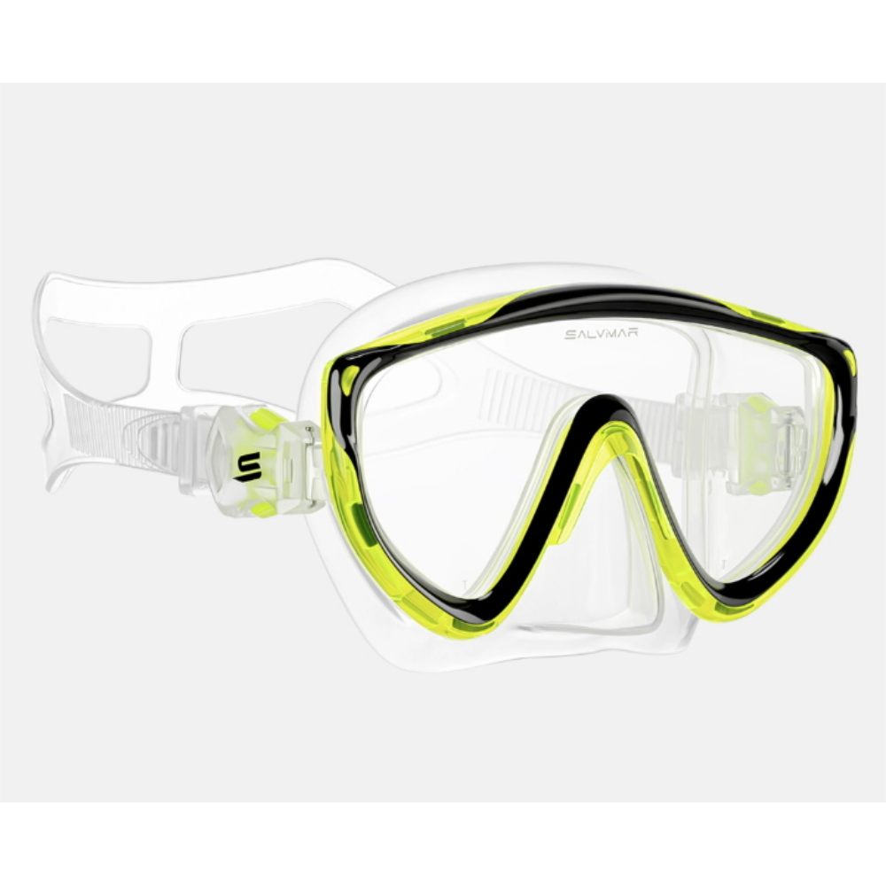SALVIMAR MASCHERA RAGAZZO IN SILICONE RAY NERO/TRASPARENTE/LIME