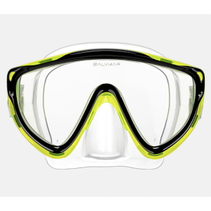SALVIMAR MASCHERA RAGAZZO IN SILICONE RAY NERO/TRASPARENTE/LIME