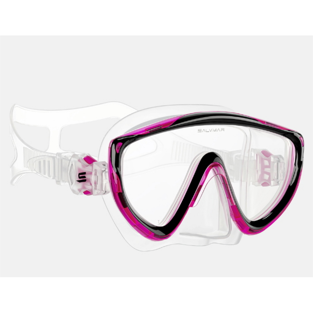 SALVIMAR MASCHERA RAGAZZO IN SILICONE RAY NERO/TRASPARENTE/ROSA