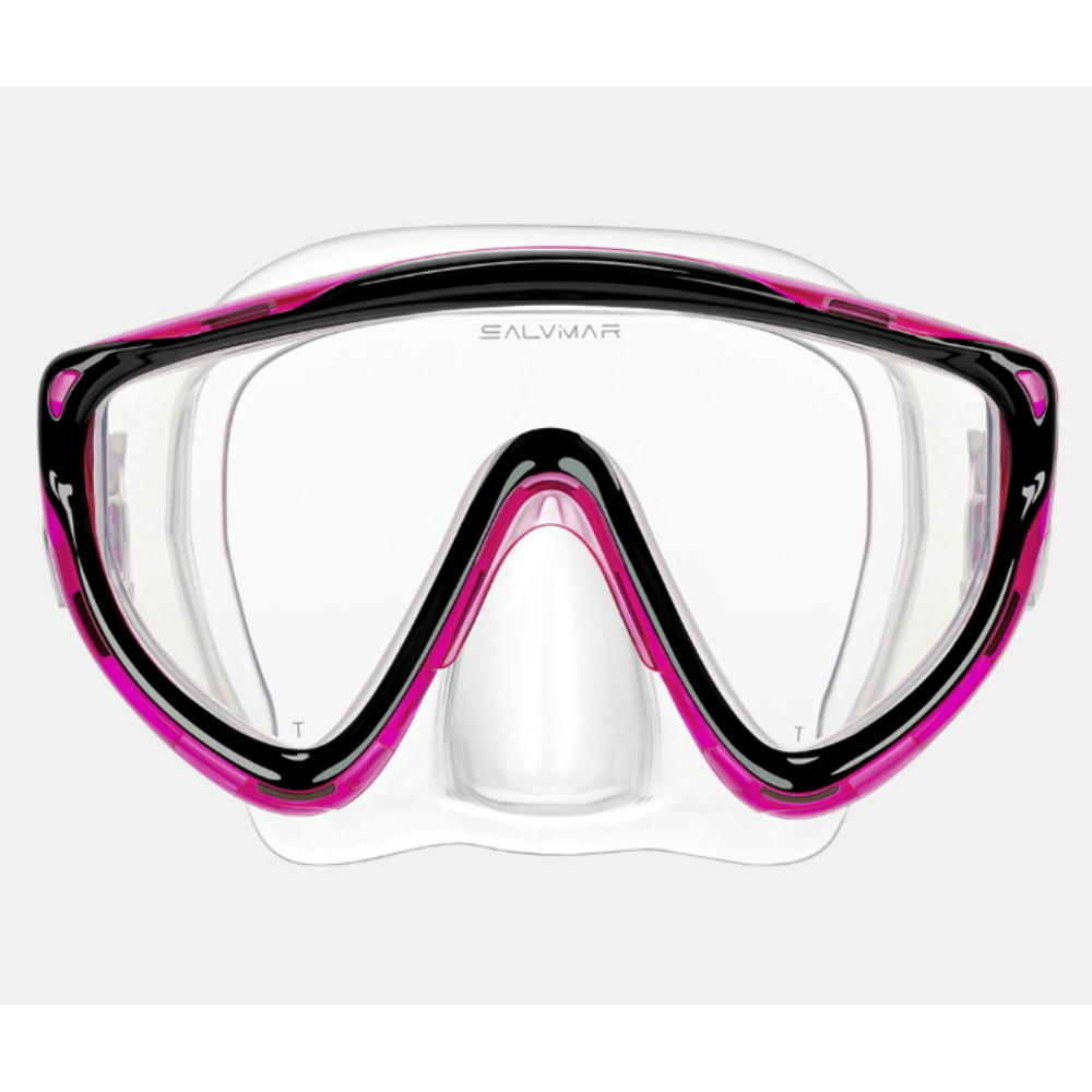 SALVIMAR MASCHERA RAGAZZO IN SILICONE RAY NERO/TRASPARENTE/ROSA