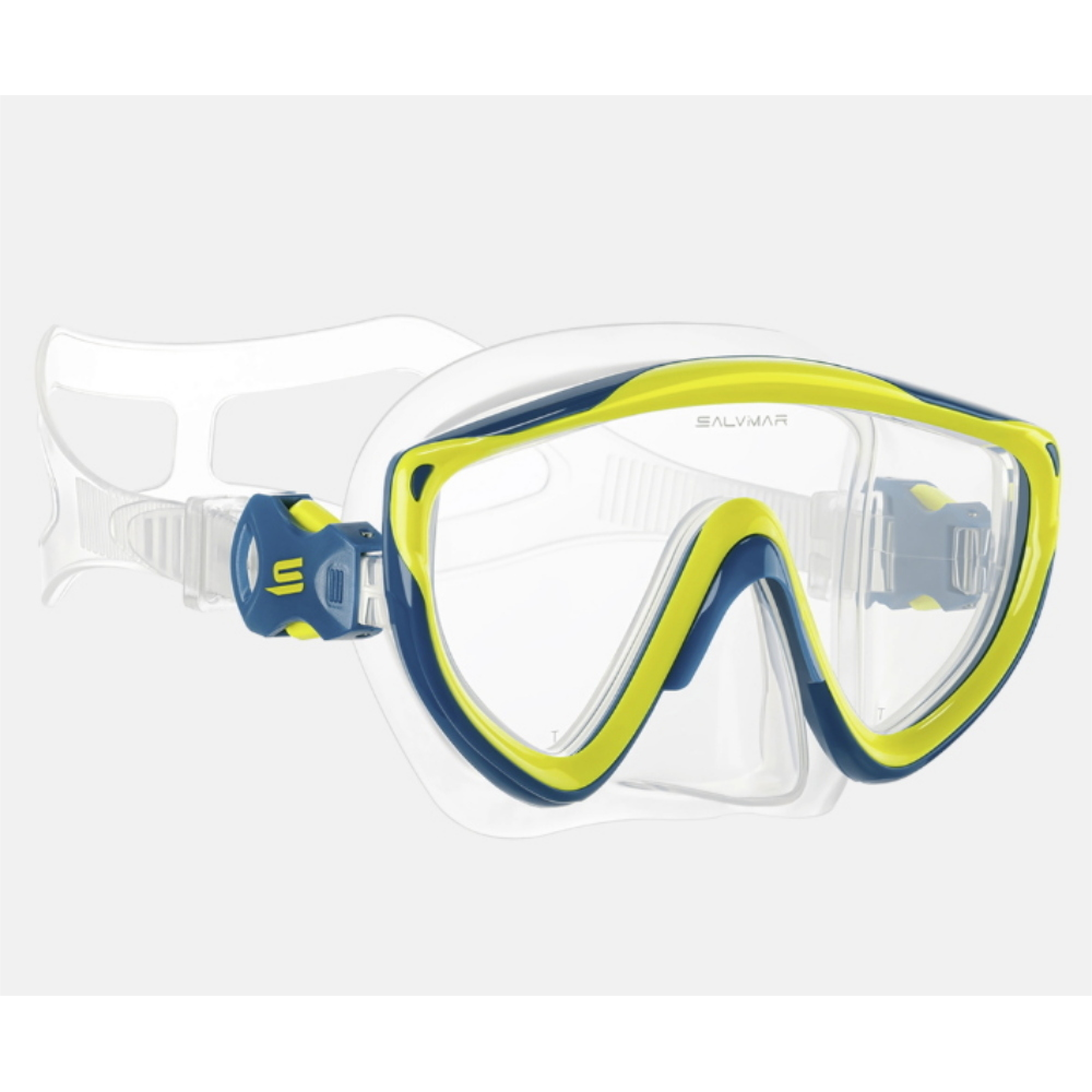 SALVIMAR MASCHERA RAGAZZO IN SILICONE RAY GIALLO/PETROLIO