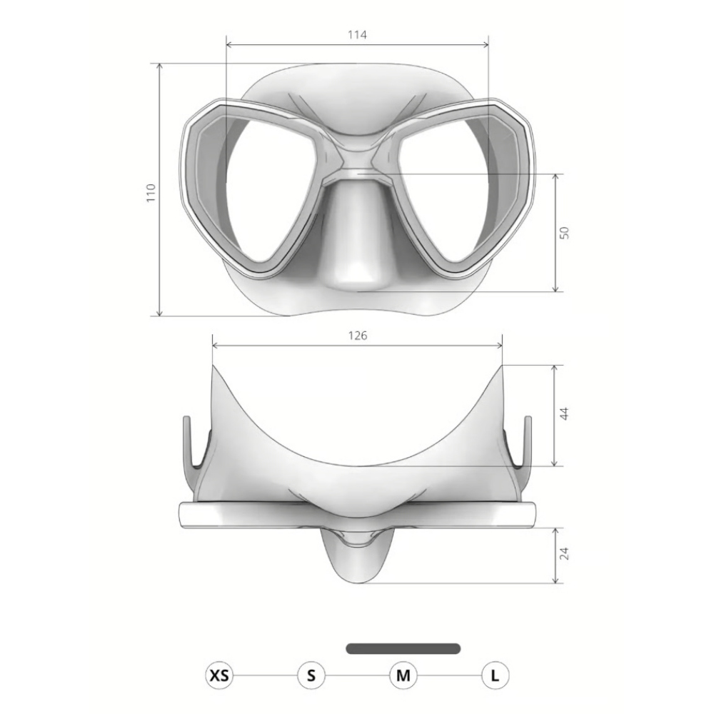 SALVIMAR MASCHERA MORPHEUS ANTI FOG PETROL - GIALLO